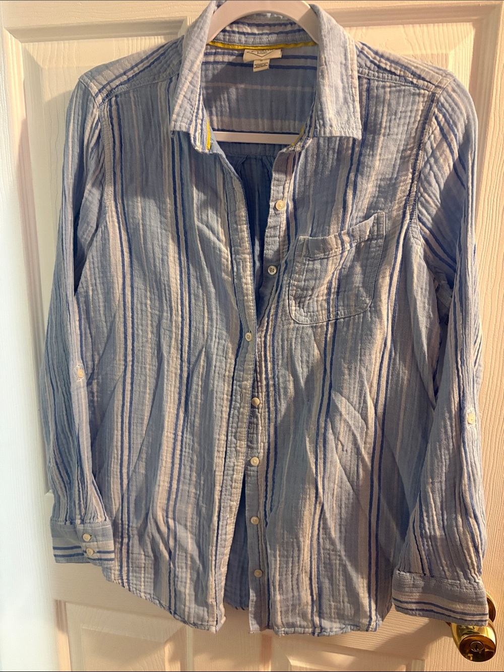 St. John's Bay Light Blue Striped Casual Button-Down Shirt